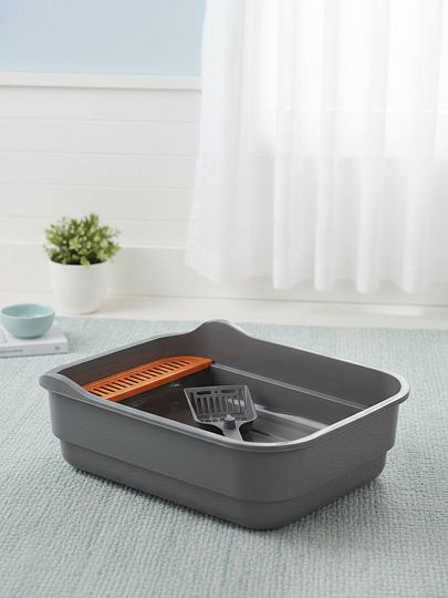 Туалет-лоток для кошек с совком, в ассортименте