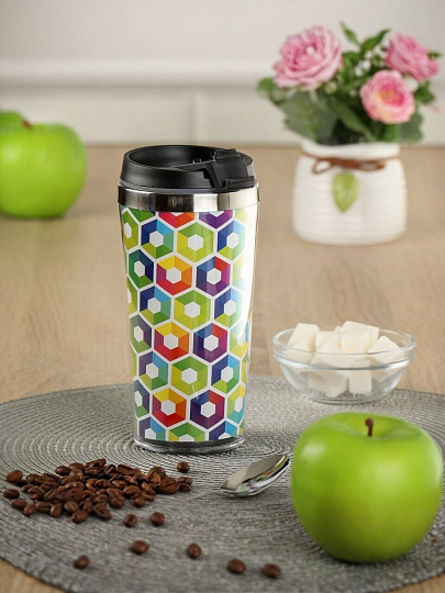 Термокружка 0.42 л, Daniks, Графика, колба нержавеющая сталь, FD-06-15