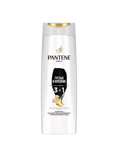 Шампунь бальзам-ополаскиватель Pantene Pro-V, Густые и крепкие, для тонких волос, 360 мл