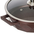 Жаровня алюминий, 28 см, антипригарное покрытие, Горница, Коричневый бриллиант, ЖБ-281брн, с крышкой - фото 3