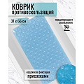 Коврик для ванной, антискользящий, 0.37х0.66 м, ПВХ, голубой, Волна, Y300 - фото 3