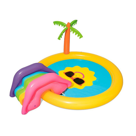 Игровой центр-бассейн Bestway, 237х201х104 см, Солнышко, 53071, 225 л, горка, принадлежности для игр, от 2 лет