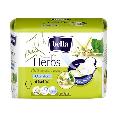 Прокладки женские Bella, Herbs Tilia comfort softiplait, 10 шт, 1530