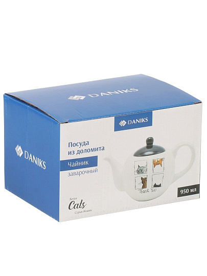 Чайник заварочный доломит, 0.95 л, Daniks, Cats