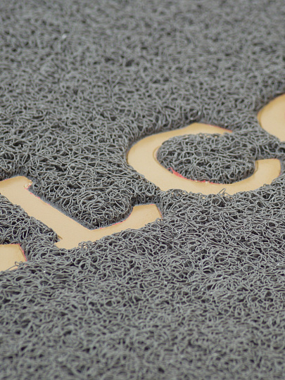 Коврик придверный, 50х80 см, прямоугольный, резина, серый, Spongy Welcome, Sunstep, 38-441