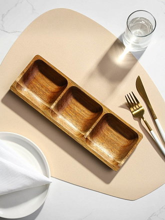 Менажница акация, 30х10х2.5 см, 3 секции, Daniks, PS45330A