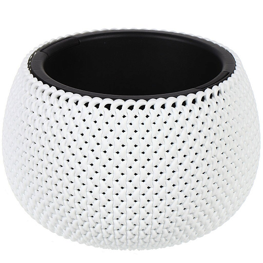 Кашпо пластик, 2.3 л, 24х24х16.1 см, в ассортименте, Эльфпласт, Lace, 572