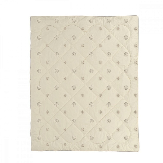 Одеяло 1.5-спальное, 140х205 см, Козий пух, 300 г/м2, всесезонное, чехол хлопок, кант, ИвШвейСтандарт