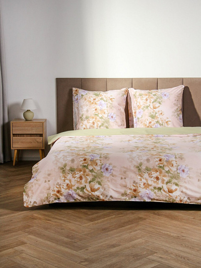 Постельное белье 1.5-спальное, простыня 150х215 см, 1 наволочка 70х70 см, пододеяльник 145х215 см, Silvano, сатин, Ассанта