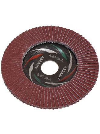 Круг лепестковый торцевой КЛТ2 для УШМ, LugaAbrasiv, диаметр 125 мм, посадочный диаметр 22 мм, зернистость A100, шлифовальный