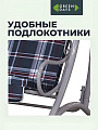 Качели садовые 3-местные, 198х115х176 см, 240 кг, Green Days, с москитной сеткой, серые, клетка, LG5457M, металл - фото 2