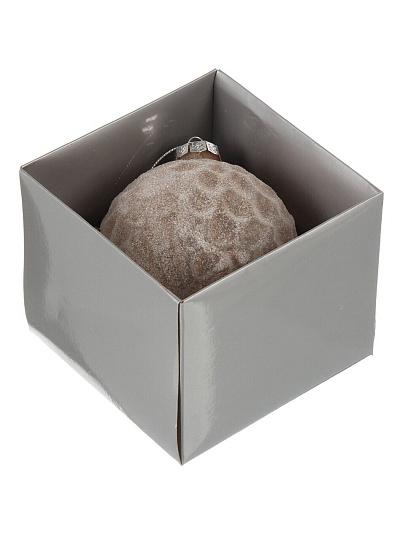 Елочный шар Кракелюр, 10 см, стекло, пудровые узоры, XF24-SC003