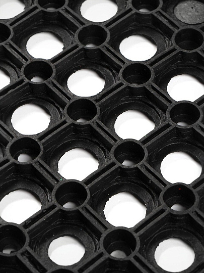 Коврик грязезащитный придверный, 50х80х1.6 см, прямоугольный, резина, сквозные отверстия, без рисунка, HM-5003