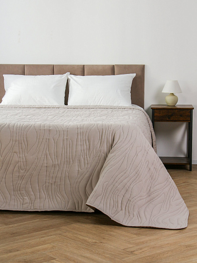 Покрывало евро, 240х260 см, 100% полиэстер, стеганое, Silvano, Wave, серое