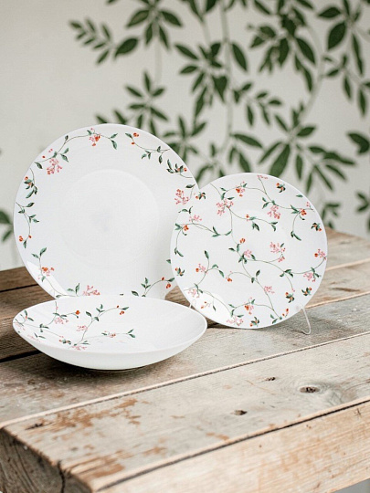 Сервиз столовый стеклокерамика, 28 предметов, на 6 персон, PO-28SD-929, белый