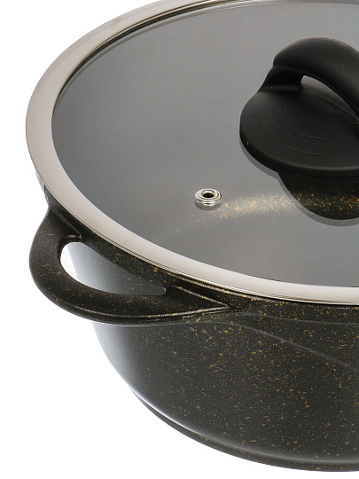 Кастрюля алюминий, антипригарное покрытие, 3 л, крышка стекло, Гурман, Eclipse, ГМк303ЭКИ, индукция