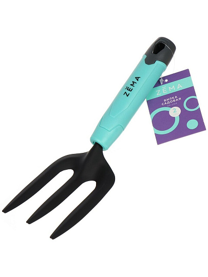 Вилка садовая нержавеющая сталь, рукоятка пластик, Zema, Накаба, ZM 2104