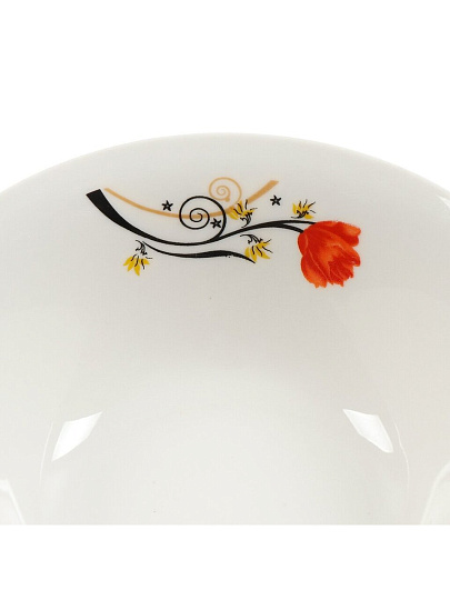 Салатник керамика, круглый, 15х5 см, 0.4 л, Красный Тюльпан, Daniks