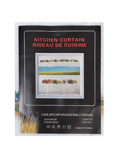 Штора для кухни, 100% полиэстер, 90 х 150 см, фрукты, Y8-2792