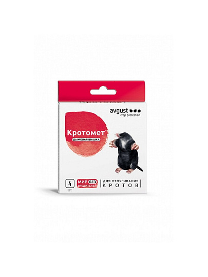 Родентицид Кротомет, Avgust, от кротов, 4 шт, дымовая шашка