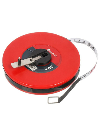 Рулетка геодезическая, 30 м, лента ПВХ, 12.5 мм, Bartex