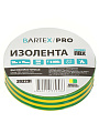 Изолента ПВХ, 15 мм, 150 мкм, желто-зеленая, 20 м, эластичная, Bartex, Pro
