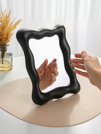 Зеркало настольное, 17.5х23.5 см, прямоугольное, матовая оправа, черное, A070061