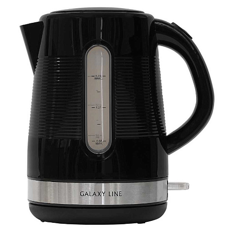 Чайник электрический Galaxy Line, GL 0225, черный, 1.7 л, 2200 Вт, скрытый нагревательный элемент, пластик