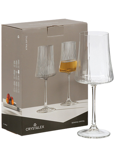 Бокал для вина, 360 мл, стекло, 2 шт, Bohemia, Xtra optic, 40862/47/360/2