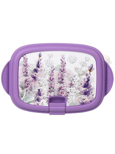 Контейнер пищевой пластик, 0.7 л, 17х11х7.5 см, прямоугольный, с клапаном, Полимербыт, Lavender, 439714400