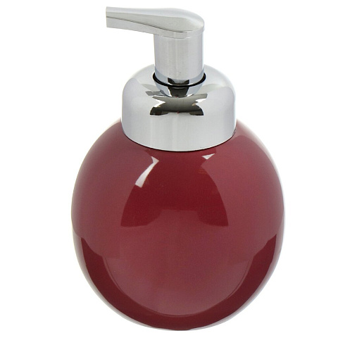 Дозатор для жидкого мыла, керамика, 10x10x9.5 см, насадка с пенообразователем, винный, CE1066IA-LD