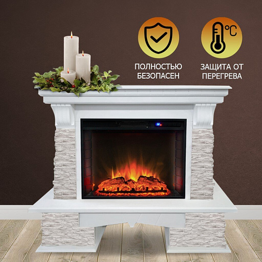 Электрокамин RealFlame, Luxembourg WT, Sparta 25.5 Led S (CH-721), эксклюзив