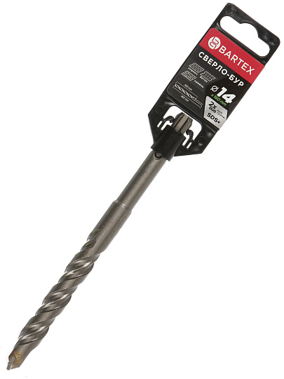 Сверло-бур для перфоратора, Bartex, диаметр 14х100х160 мм, SDS-Plus, KF102029F