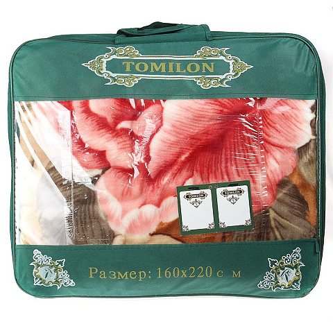 Плед Tomilon полутораспальный (160х220 см) полиэстер, в сумке, Цветы 47069