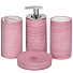 Набор для ванной 4 предмета, Помело, розовый, стакан, подставка для зубных щеток, дозатор для мыла, мыльница, Y3-857 - фото 2