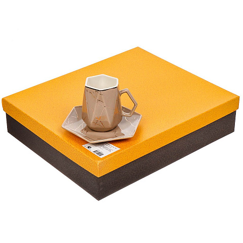 Набор чайный керамика, 12 предметов, на 6 персон, 170 мл, Серый Мрамор, Y4-6603, подарочная упаковка
