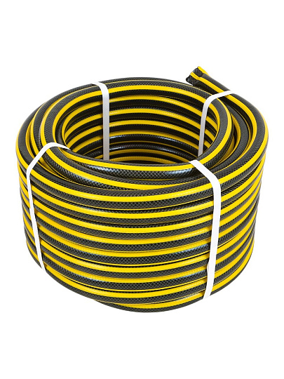 Шланг поливочный, 3/4 '', внутренний d19 мм, 22 атм, армированный, 25 м, 3 слоя, Жук, Comfort, ПВХ, желтый