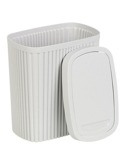 Контейнер для мусора пластик, 1.9 л, прямоугольный, светло-серый флэк, Econova, Velvet, 435204438