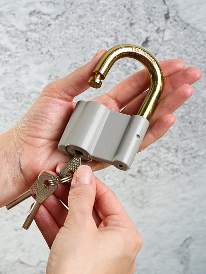 Замок навесной Bartex, 504667, блистер, дисковый, 70 мм, алюминиевый, 3 ключа