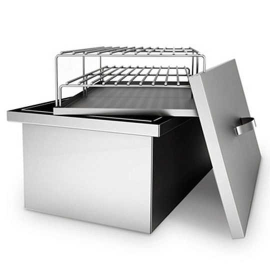Коптильня 2 яруса, 48х28.5х22 см, сталь, 1.2 мм, с поддоном, с гидрозатвором, Grillux, Smoky Proof, ВЗР1581