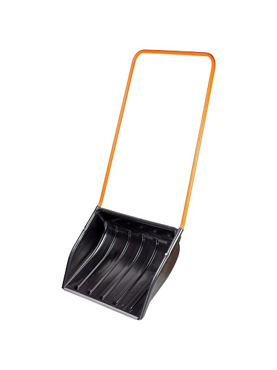 Скрепер для снега пластик, с алюминиевой планкой, 700х530х1450 мм, черенок стальной, тулейка 20 мм, Цикл, Барин Standart, 6378-00