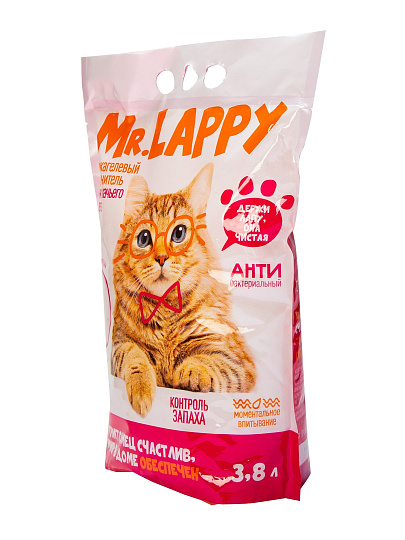 Наполнитель для лотка силикагелевый, 3.8 л, Mr.Lappy, Красная роза