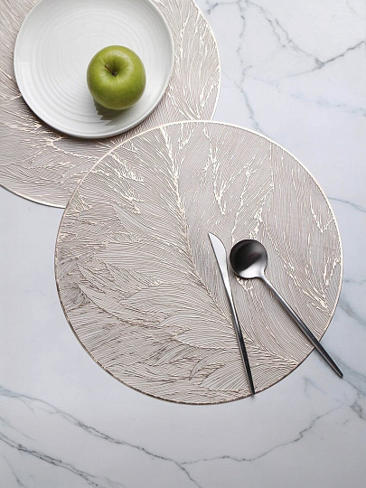 Салфетка сервировочная полимер, 38 см, круглая, 2 шт, Y4-9578