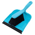 Совок для мусора, пластик, с резиновой кромкой, пластиковая ручка, + щетка сметка, синий, бирюза, Svip, София, SV3028 - фото 2