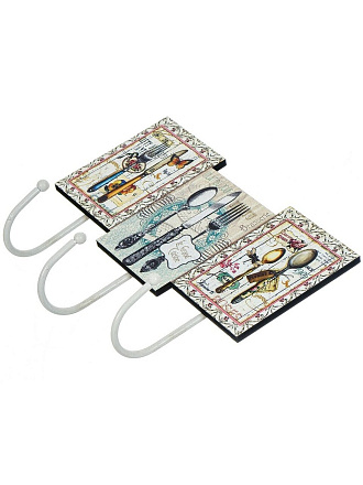 Ключница 23х17 см, МДФ, 3 крючка, на декоративном панно, T2020-2560