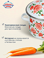Кастрюля эмалированная сталь, 4 л, крышка сталь, цилиндрическая, Сибирские товары, Роза плетистая, 3MD201M, индукция - фото 3