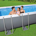 Бассейн каркасный Bestway, 488х244х122 см, Power Steel Rectangular, 56670BW, фильтр-насос, лестница, тент, 11532 л, поплавок-дозатор - фото 3