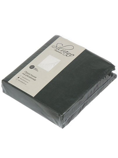 Простыня 2-спальная, 160 х 200 х 25 см, 100% хлопок, перкаль, на резинке, Silvano, Шторм