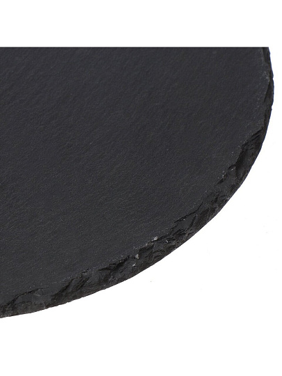 Блюдо камень, круглое, 25 см, черное, Черный камень, Y4-3205