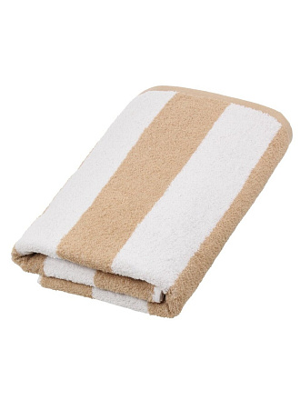 Полотенце банное 70х140 см, 100% хлопок, 450 г/м2, Полоска, Silvano, бежевое, Узбекистан